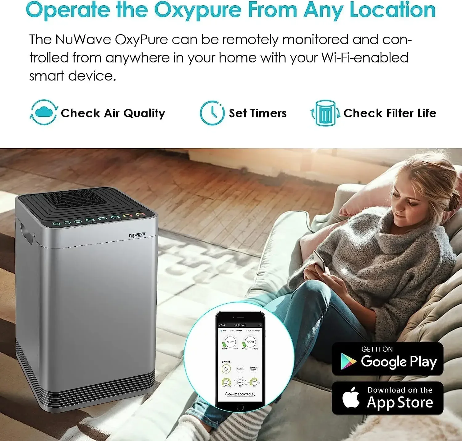 Очиститель воздуха Nuwave Oxypure Pro для очень крупных помещений 4 HEPA/углеродных фильтра