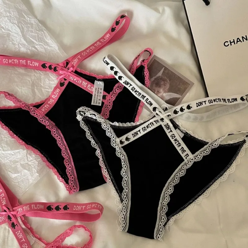 Кружевное нижнее белье с низкой талией для девочек женские сексуальные