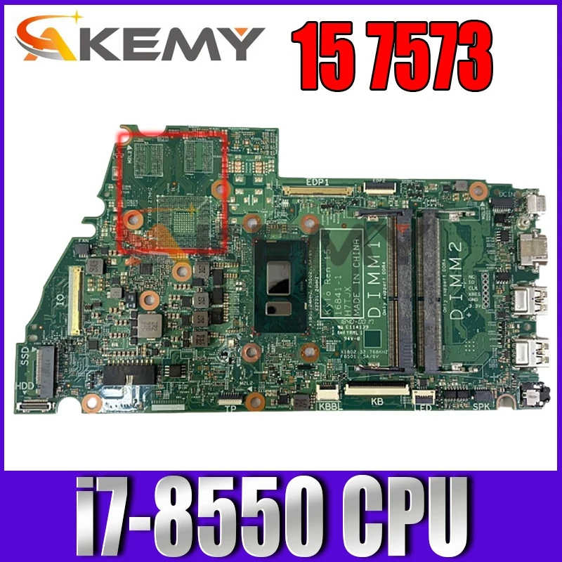 

Материнская плата 100% для Dell Inspiron 15 7573 с SR3LC i7-8550u 0WWYYN CN-0WWYYN 16841-1, материнская плата работает идеально