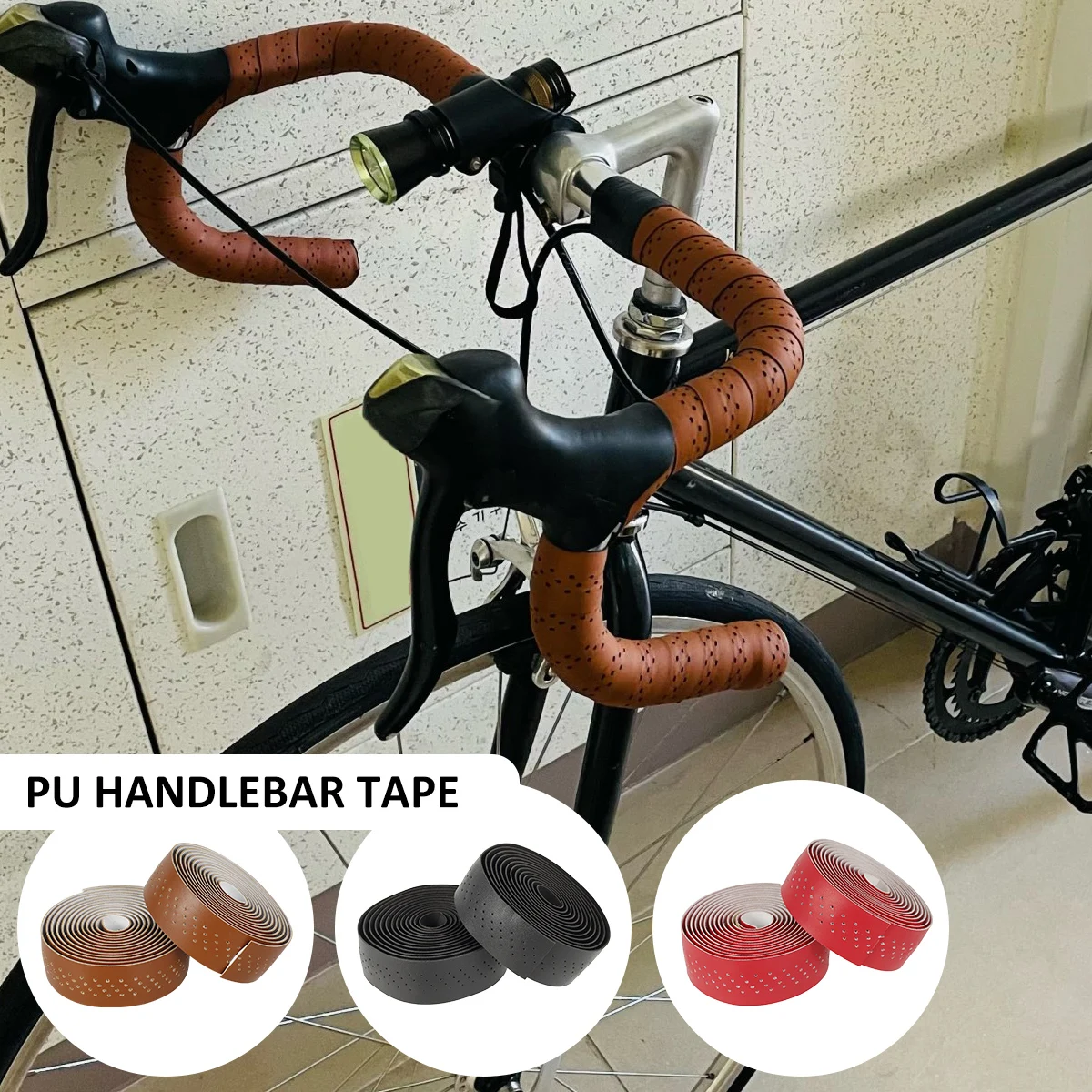 

Bike Handlebar Tapes 6.5ft Non-slip Bicycle Bar Tape Breathable Absorb Sweat Cycling Handle Wraps Bike Handlebar Adhesive