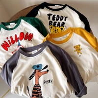 soft cotton children cartoon t shirts cute animal print baby long sleeve t shirt for boys girls tee kids casual pullover clothes