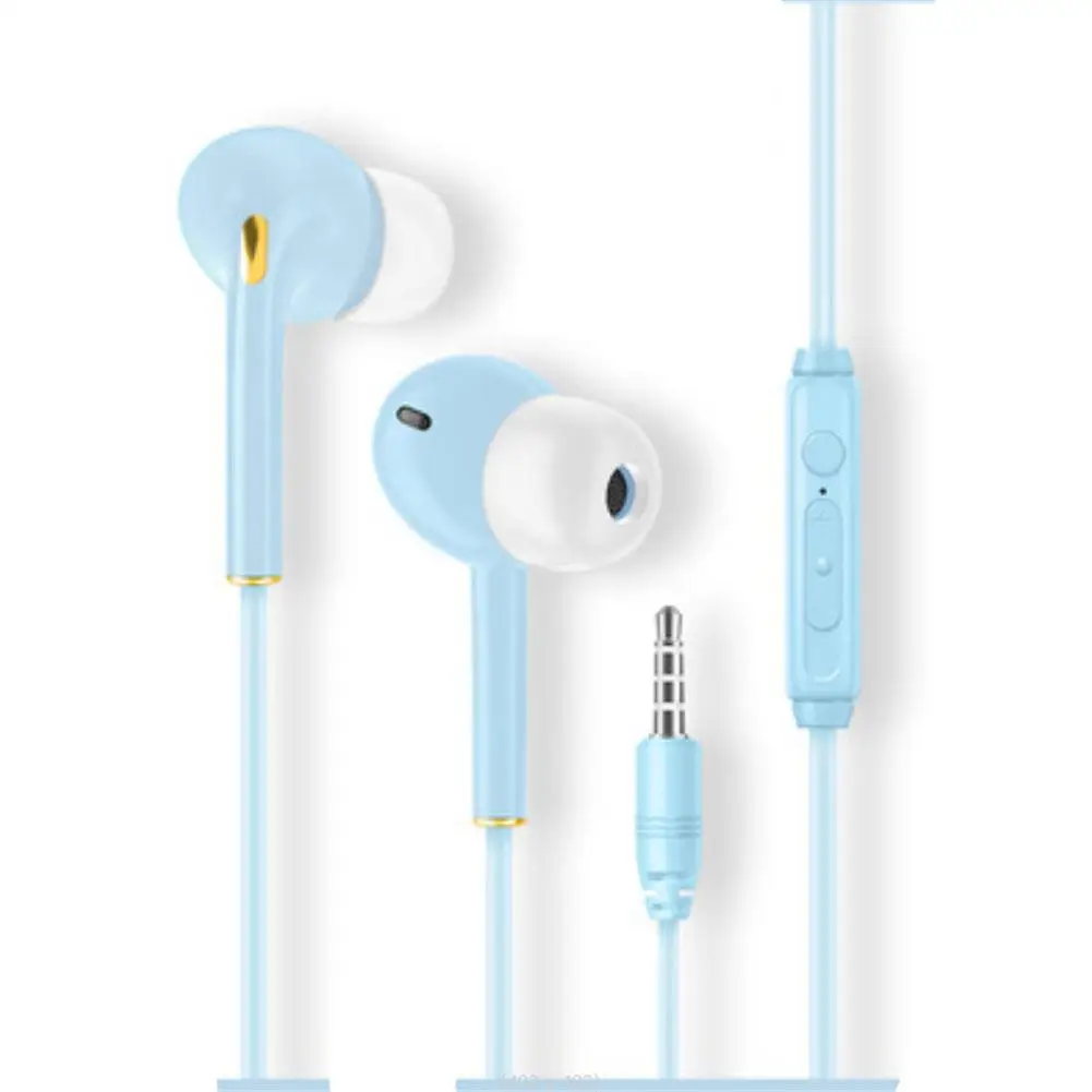 

K23 Macaron Color In-ear Wired Phone Headset With Mic 3.5mm Universal Wire-control Earphone Earbuds K23 Drop Shipping