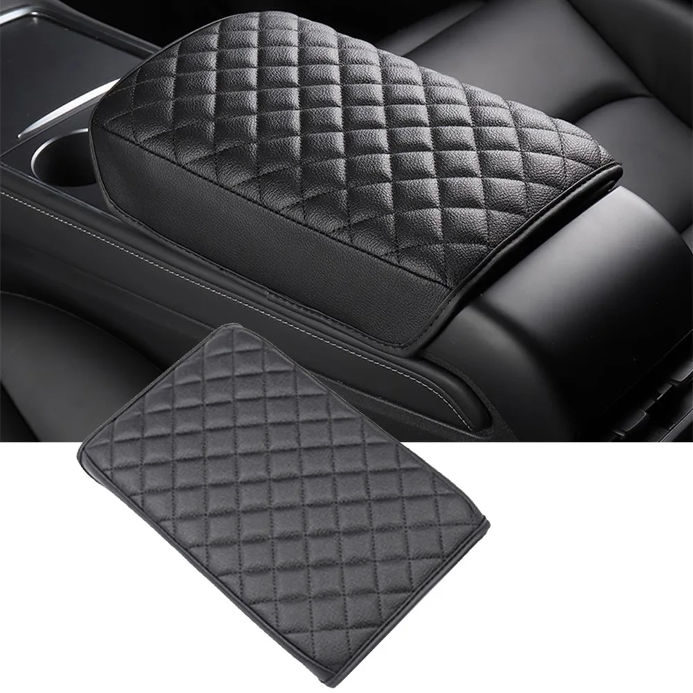 

Car Armrest Box Cover Pad For Tesla Model 3 Y Console Cover Armrest Cushion Faux Leather Console Protection Accessories