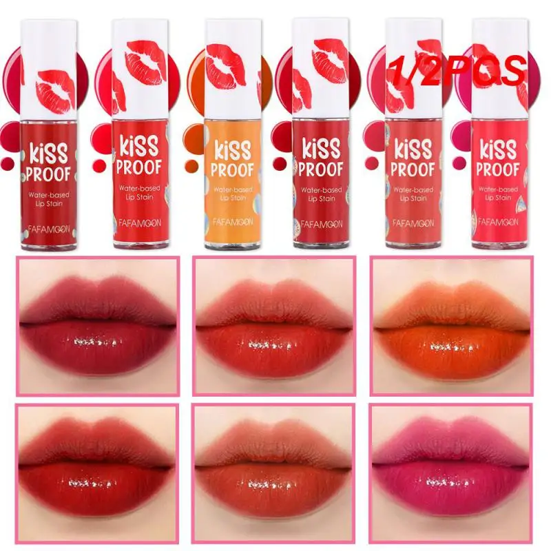 

1/2PCS Long Lasting Lip Gloss Not Easy To Decolorize Moisturizing Lip Gloss Waterproof Enhance Non Stick Lipstick