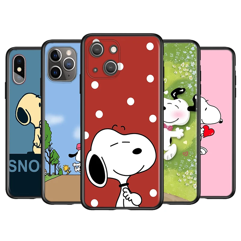 

Cute Snoopy Happy Silicone Cover For Apple IPhone 13 12 Mini 11 Pro XS MAX XR X 8 7 6 6S 5 Plus SE Phone Case Coque
