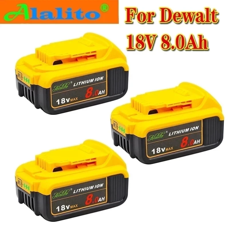 

Сменный аккумулятор для электроинструмента DeWalt DCB184 DCB181 DCB182 DCB200 20 в 8A 18 в, 3 шт.