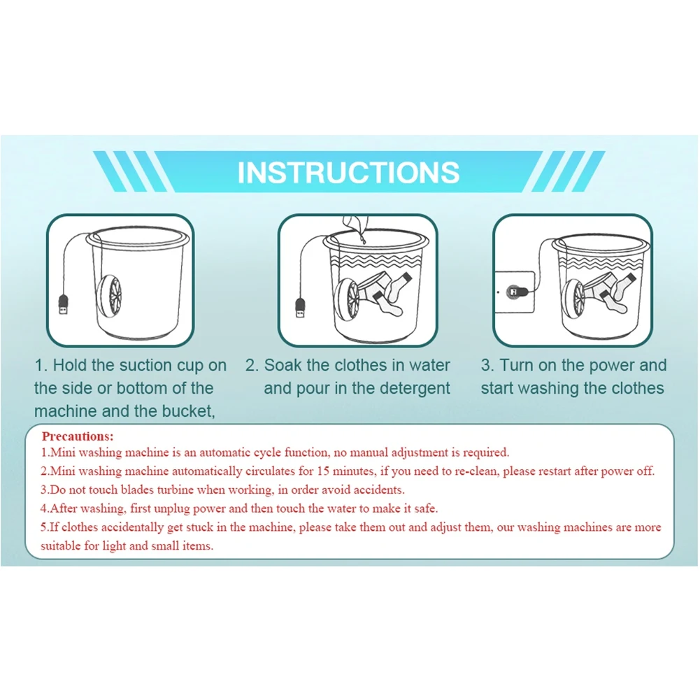 

Portable Washing Machine Mini Washing Machine Ultrasonic Turbo with USB for Home Business College Room RV Apartment