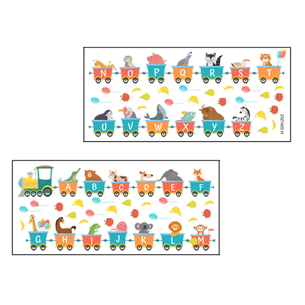 2-листый поезд английская наклейка на стену наклейки с алфавитом детские