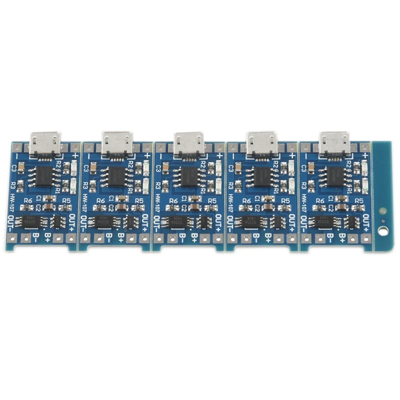 

5 шт., 1 А, 5 В, Micro-USB для TP4056, литиевая батарея, плата зарядного устройства, модуль TE420