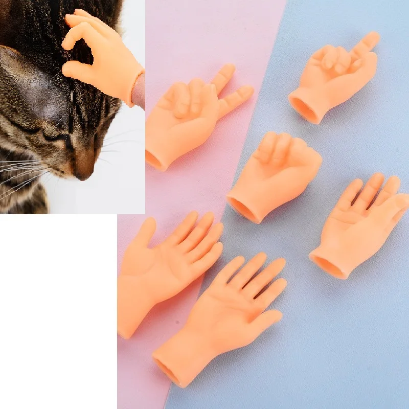 

Прикольные перчатки для кошек, пластиковые перчатки на палец, искусственная ручка, искусственная кожа, игрушки для кошек и собак, маленькая ...