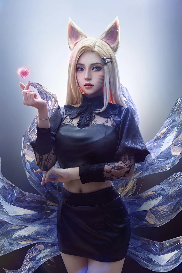 

Костюм для косплея LOL KDA Ahri, костюм для косплея LOL KDA, Baddest Ahri, сексуальная женская черная униформа, костюм аниме на Хэллоуин
