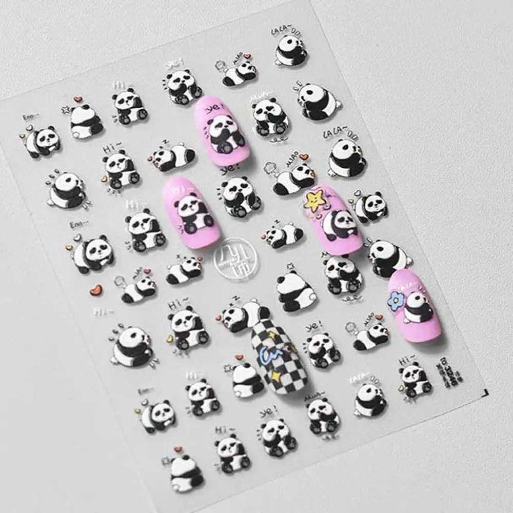 

Cute Cartoon Panda Nail Stickers Animal Nail Decals Bamboo Leaf Chinese Style Slider DIY Manicure Accessories Ornaments