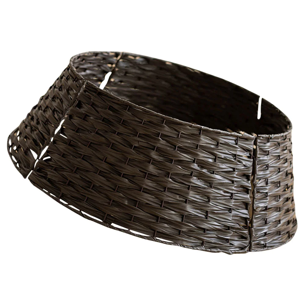 

Tree Christmas Skirt Collarbase Stand Trees Cover Artificial Basketholiday Ring Farmhouse Wicker Rattan Decorations Decor