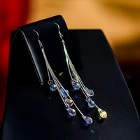 luxury fashion new 2022 crystal earrings long water drop earrings for women girl jewelry gifts