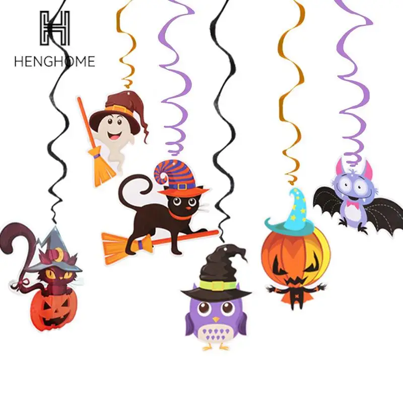 

6Pcs Ceiling Hanging Swirl Decoration Halloween Party Decoration Horror House Festival Party Supplies DIY Event Party Ornaments