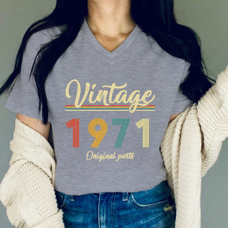 Футболка женская летняя с V-образным вырезом и коротким рукавом