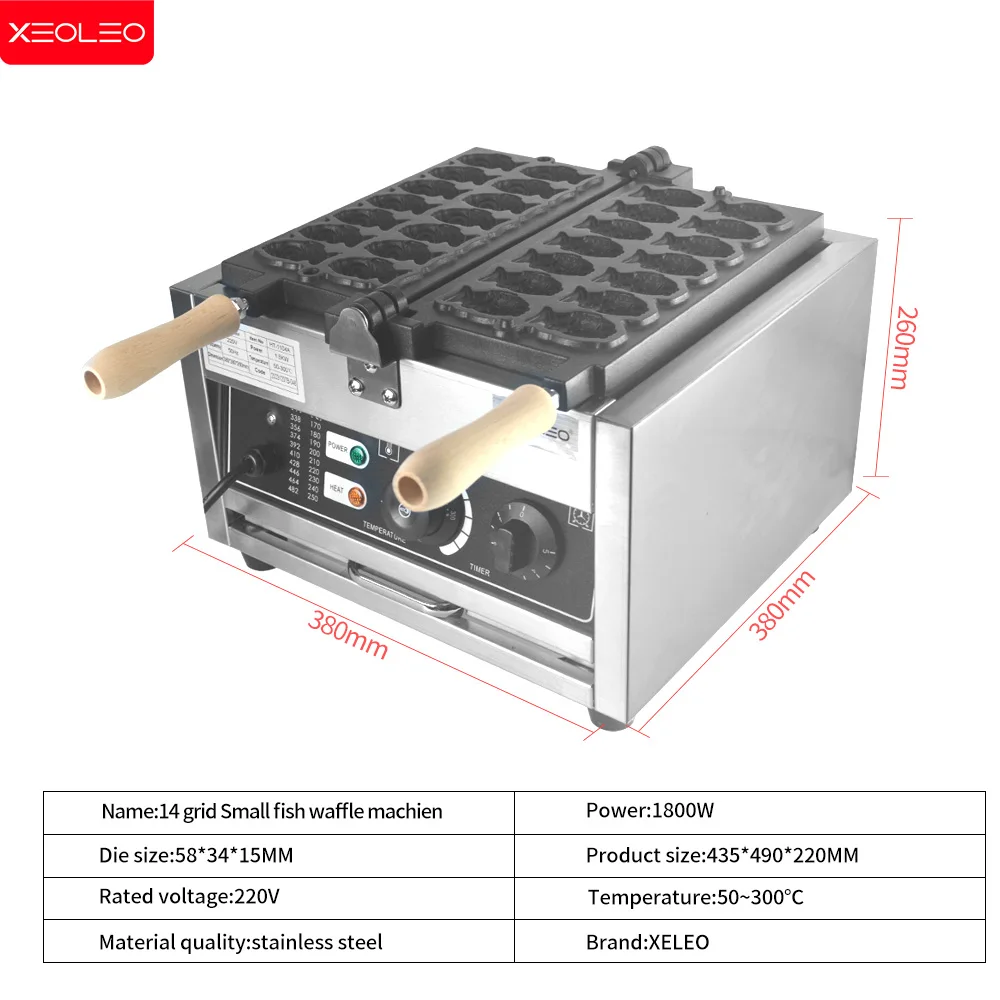 XEOLEO Taiyaki Maker 1400 Вт вафельница в форме рыбы 12 шт./14 шт. с антипригарным покрытием