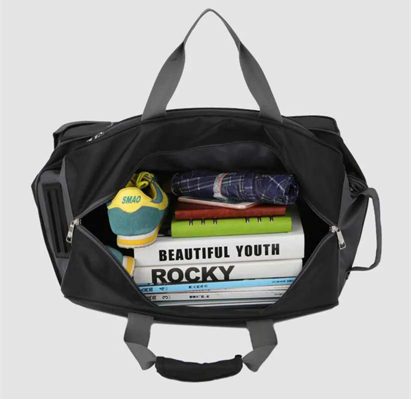 Travelling Bag Document Handbag Fixed Casters Oxford Rolling Luggage Suitcase Airplane Wheel High-capacity Business Trolley Bag