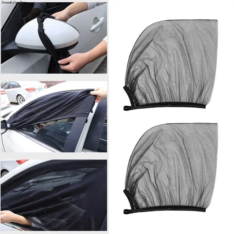 

2pcs Universal Car Window Net Car with Anti-mosquito Insect Ventilation Breathable Shading Cooling Car Door Screen Window