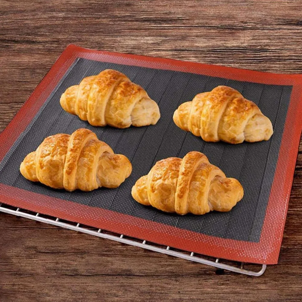 

Silicone Baking Mat Non-stick Puff Bread Pizza Pad High Temperature Resistant Hollow Bakeware Pad Foldable for Oven Microwave