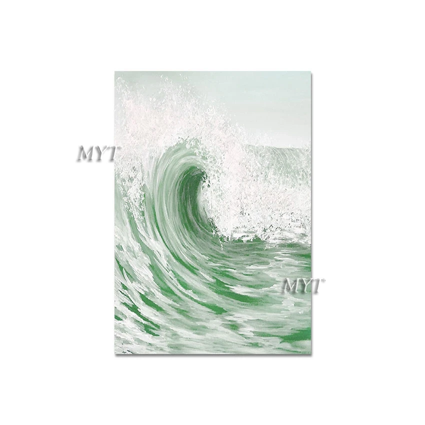

Latest Arrival Abstract Art Green Sea Wave Oil Painting Modern Decor Canvas Wall Unframed 3d Picture Beautiful Scenery Artwork