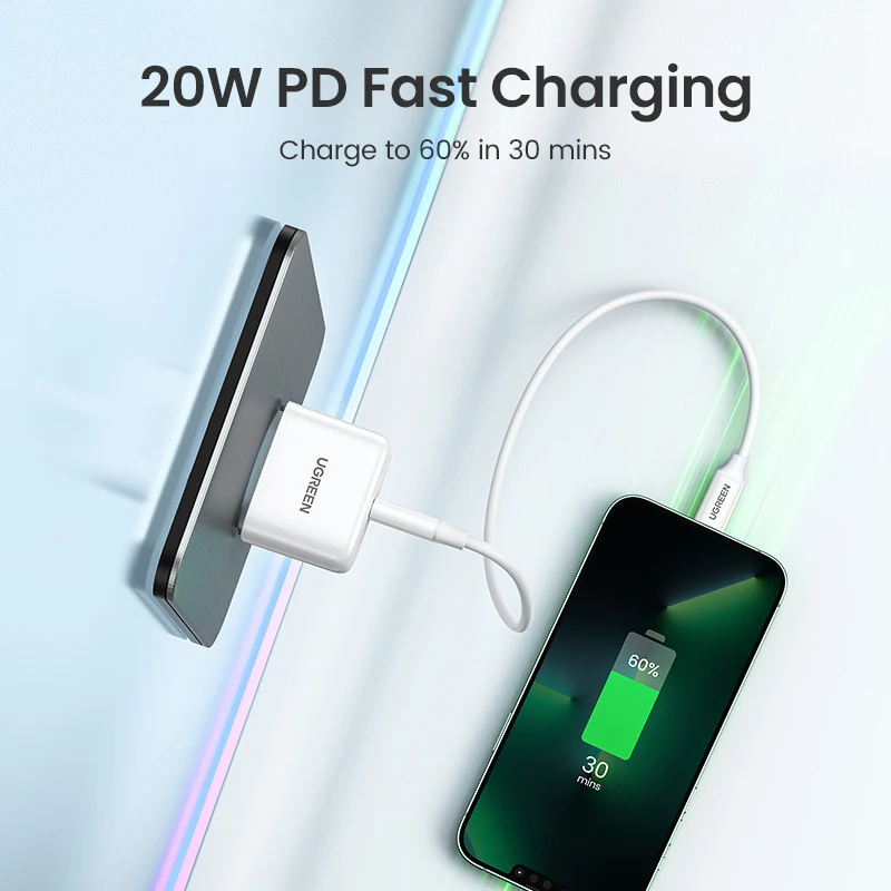 UGREEN USB Type C Charger 20W PD Fast Charger for iPhone 14 13 12 Quick Charge 4.0 30 Phone Charger for Xiaomi Huawei PD Charger
