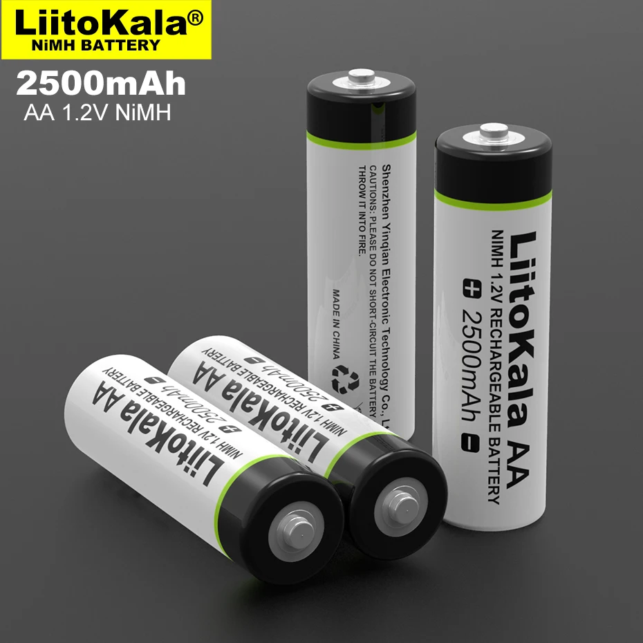 

4-50PCS Liitokala 1.2V AA 2500mAh Ni-MH 2.5A Rechargeable Battery For Temperature Gun Remote Control Mouse Toy Batteries