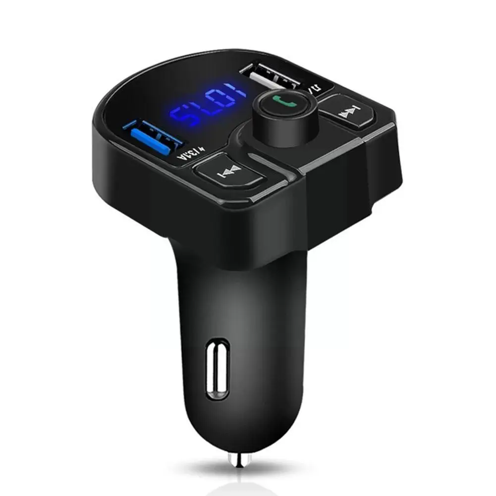 

4.1A Bluetooth Car Kit LED FM Transmitter Dual USB Car Charger 3.1A 1A 2 Ports USB MP3 Music Player For Iphone14 S3U9