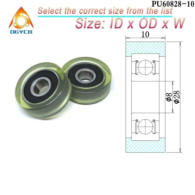 

Полиуретановые ролики для мебели dgycb 8x28x10