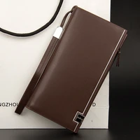 mens leather long zipper wallets masculina carteras id credit card holder clutch purse billetera high quality luxury wallet