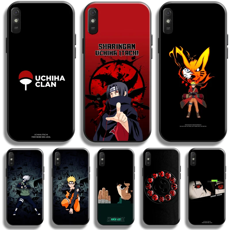 

Naruto Uchiha Sasuke For Xiaomi Redmi 9A Phone Case Redmi 9AT Case Liquid Silicon Soft Black Back Silicone Cover Coque
