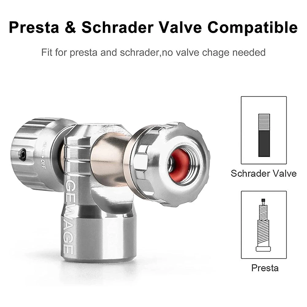 Накач CO2 GEWAGE для велосипедных шин - Велосипедный насос совместимый с клапаном Presta