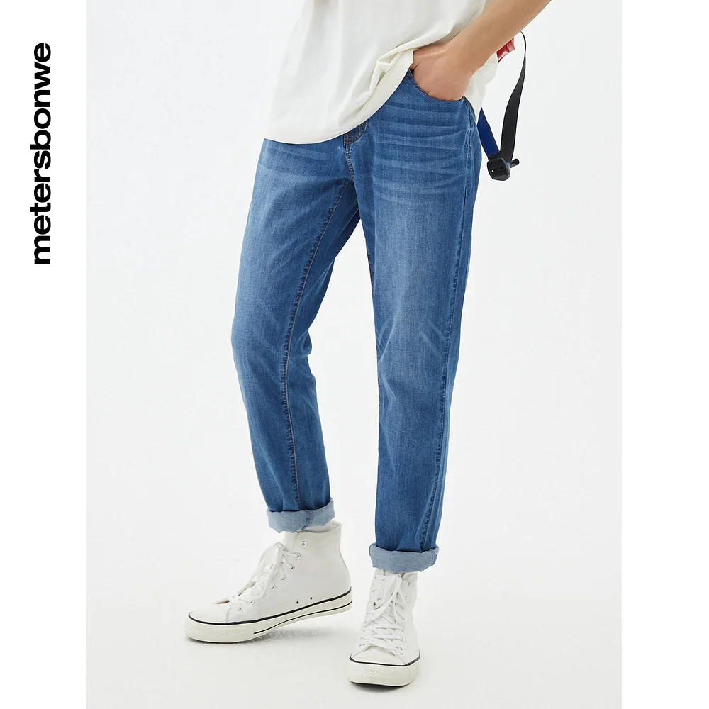 Metersbonwe 22 New Straight Jeans Men Summer Casual Youth Trend Slim Close-Fitting Pants Male Pants Men Thin Trousers