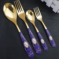 4pc stainless steel dinnerware ramadan gift tableware creative fork and spoon set fruit fork coffee spoon dessert spoon cutlery