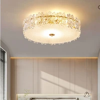 nordic luxury e14 crystal ceiling lamp golden round ceiling chandelier living room kitchen study bedroom decorative chandelier