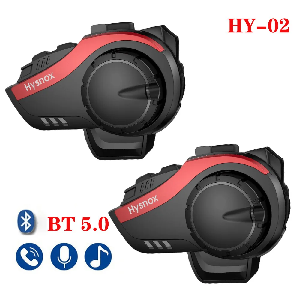 

HY-02 гарнитура для мотоциклетного шлема BT5.0, Водонепроницаемая беспроводная связь по внутренней связи для автомобиля и велосипеда, шлем с по...