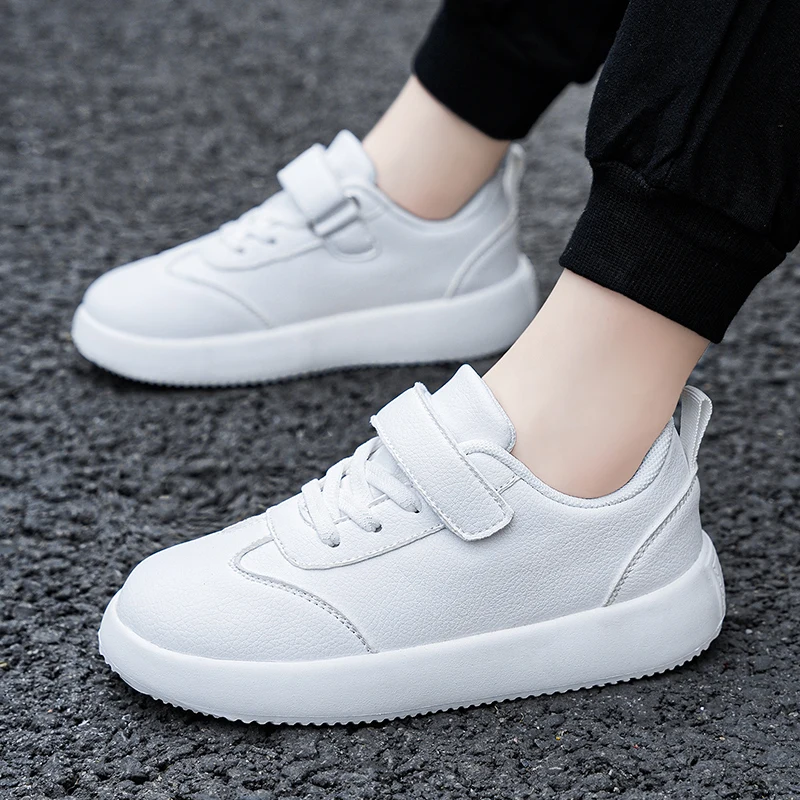 

Children Casual Sneakers Boys Girls Solid Color Sports Shoes Non-slip Kids White School Shoes Round-toe Breatheable Simple
