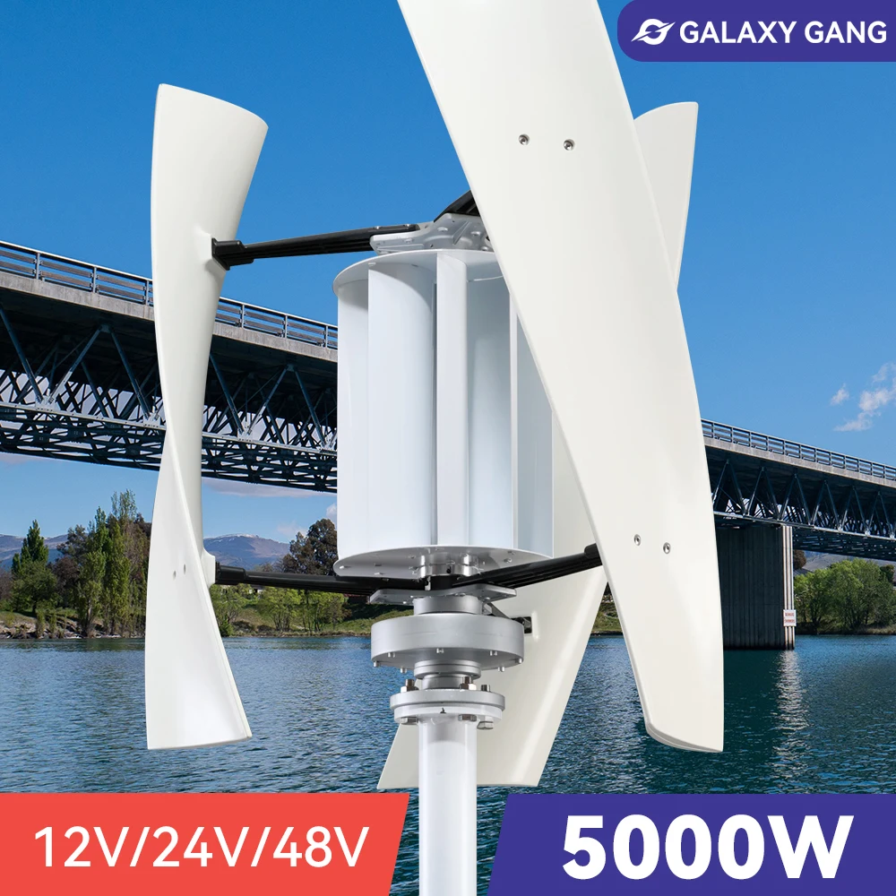 

Free Energy 5000w Windmill Turbine Generator 12v 24v 48v 5kw 3 Blades Permanent Maglev Optional Mppt Charge Controller For Home