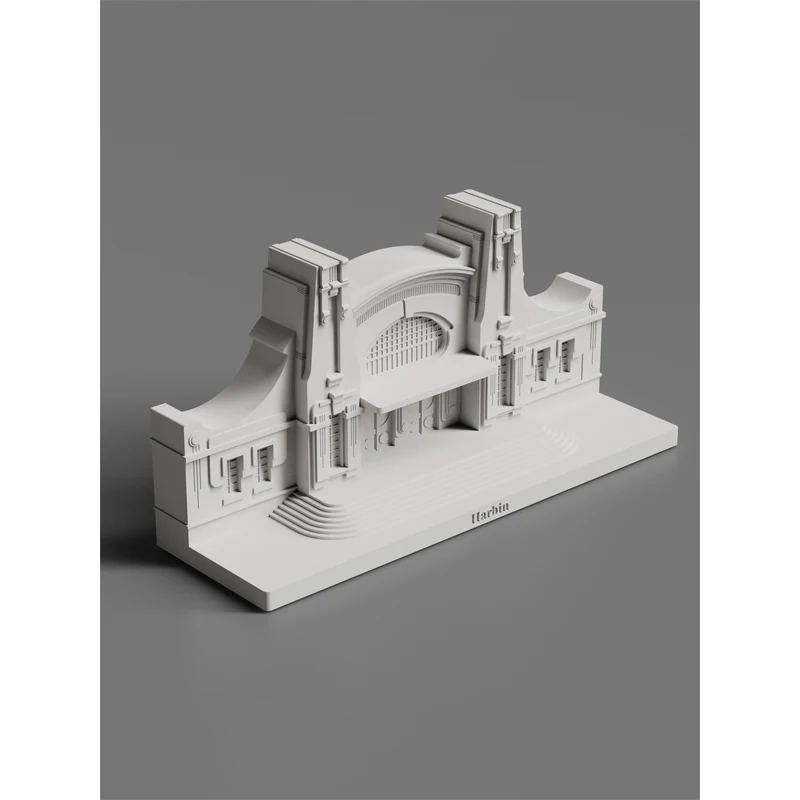 Железнодорожная станция в стиле ретро декоративная модель цементного