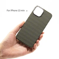 real carbon fiber ultra thin cover hard protection case for iphone 13min pro max ultra thin kevlar fashion men green phone case