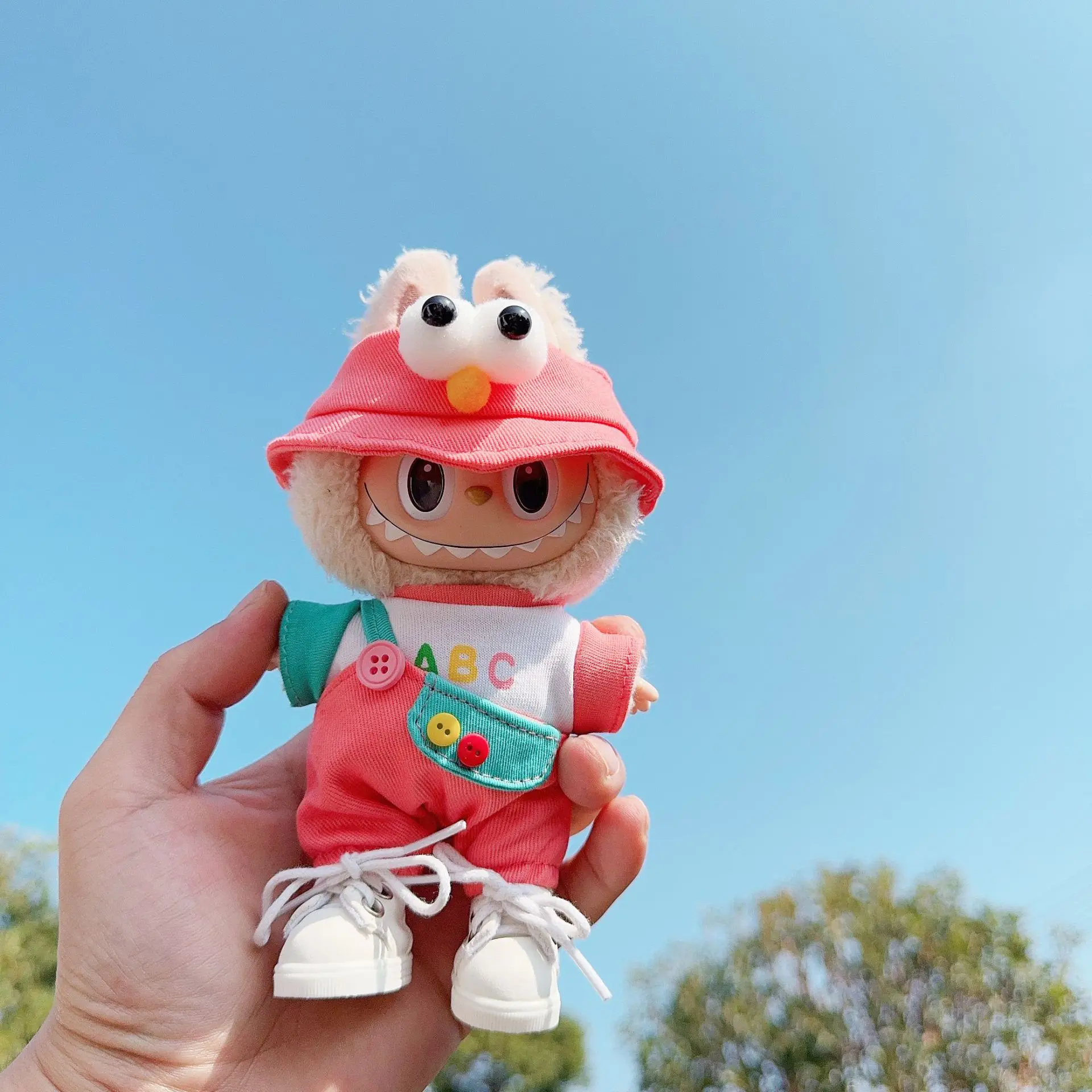 Labubu I II Idol куклы одежда для сидения наряд 17 см мини-плюшевая кукла на одно плечо
