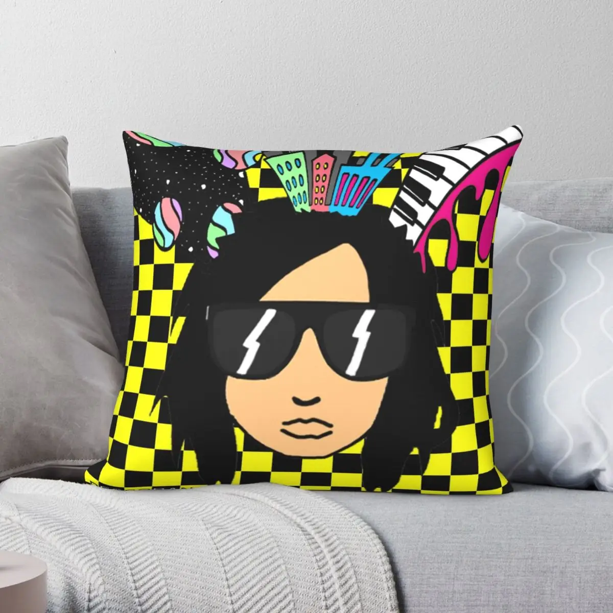 Квадратный Чехол на подушку из полиэстера и льна