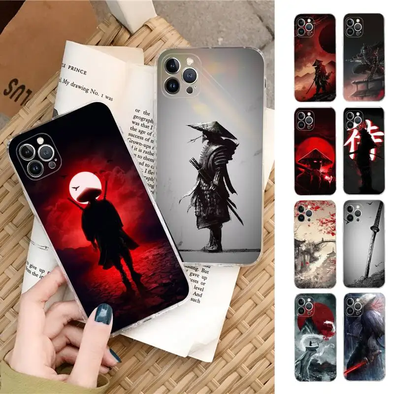 

Japan Samurai Art Phone Case Silicone Soft for iphone 14 13 12 11 Pro Mini XS MAX 8 7 6 Plus X XS XR Cover