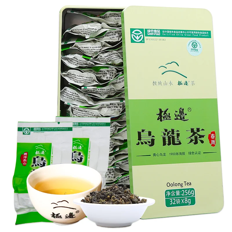 

2021 Ji bian High Mountain Chinese "Spring Rain" Fresh Taiwan Oolong Box Tea Helps Digestion Gift Packing 256g