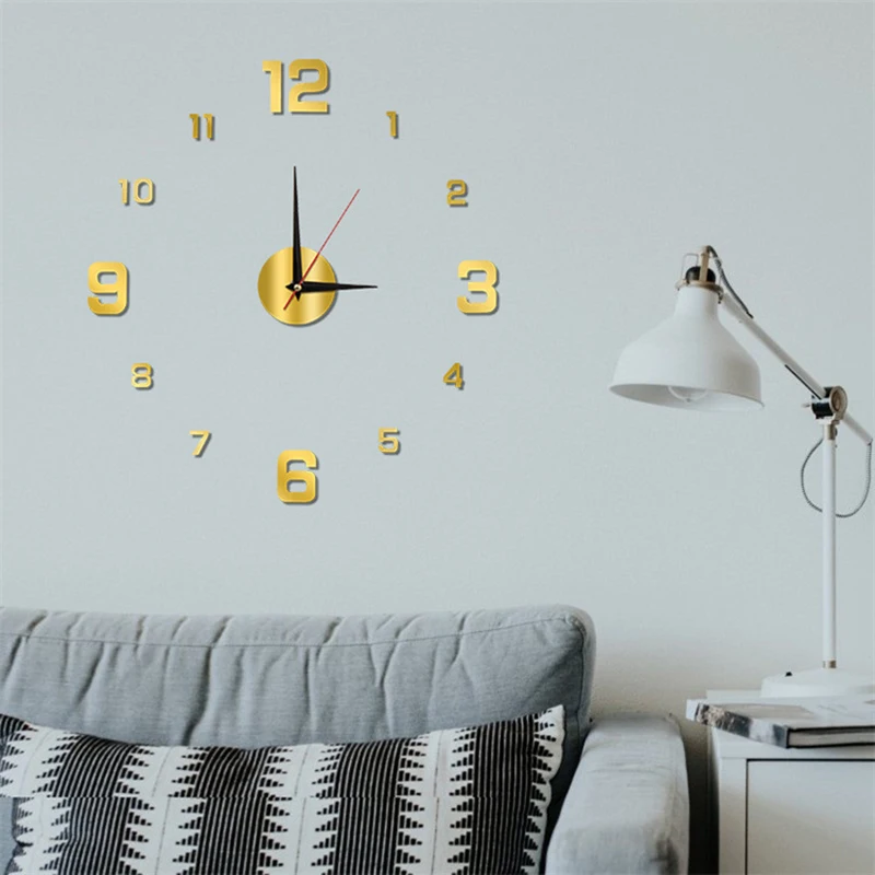 

3D Frameless Wall Clocks DIY Digital Clock Wall Stickers Silent Clock for Home Decor Living Room Office Wall Room Decoration