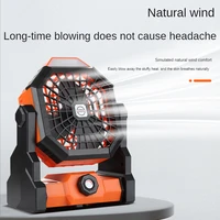 aisitin new outdoor fan usb charging electric fan portable with hook silent camping fan led light large capacity