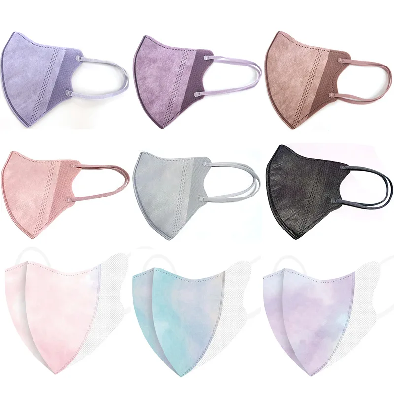 

New Arrival Masque Fashion 3D Stereo Face Masks Gradient Disposable 3-Layer Melt Blown Fabric Protective Breathable Mascarillas
