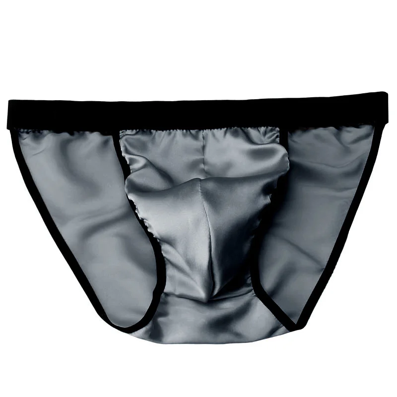 Glossy Men's Black Low Waist Thong Briefs Lingeries Plus Size Sexy See Through Party Club Underwear Panties