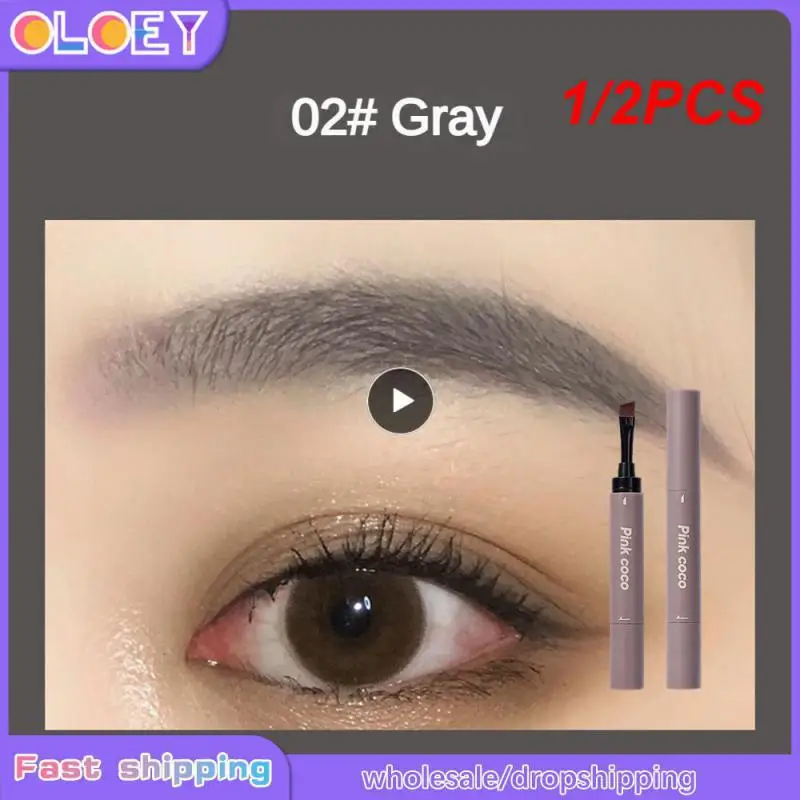 

1/2PCS Waterproof Eyebrow Dyeing Pomade Cream Pencil with Brush Natural Lasting Setting Dye Eye Brow Pen Makeup Cosmetic