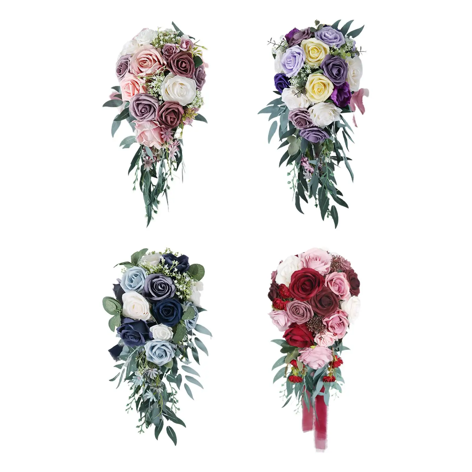 

Elegant Wedding Bouquets for Bride Waterfall Shape Handmade Decorations